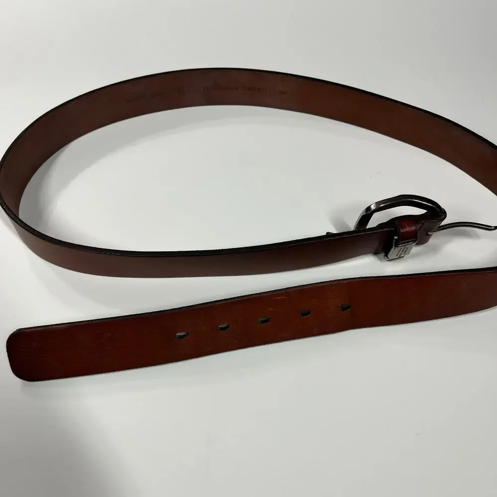 Roundtree & Yorke Full Grain Leather Men’s Belt Brown Silver Buckle‎ 100/40